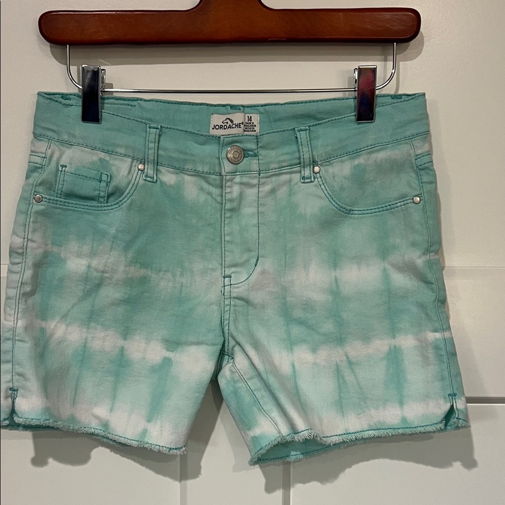 Jordache Mint Tie-Dye Denim Shorts